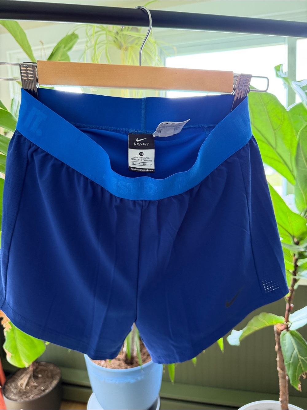 Nike Blue Performance Running Shorts with Bright Waistband